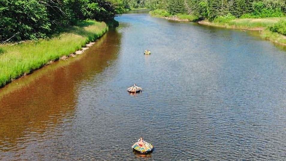 Tubing down Margaree River